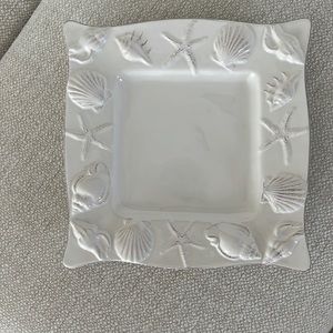 Small square shell motif candy dish.